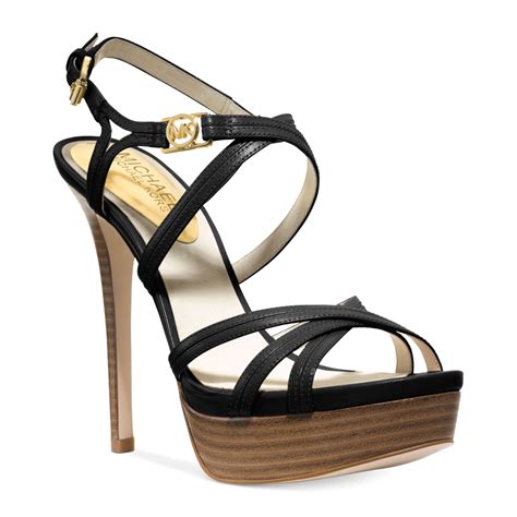 michael kors black/white platform sandal april 22|Michael Kors denim sandals.